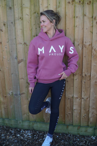 THE BRANKSOME HOODIE - RASPBERRY AND WHITE