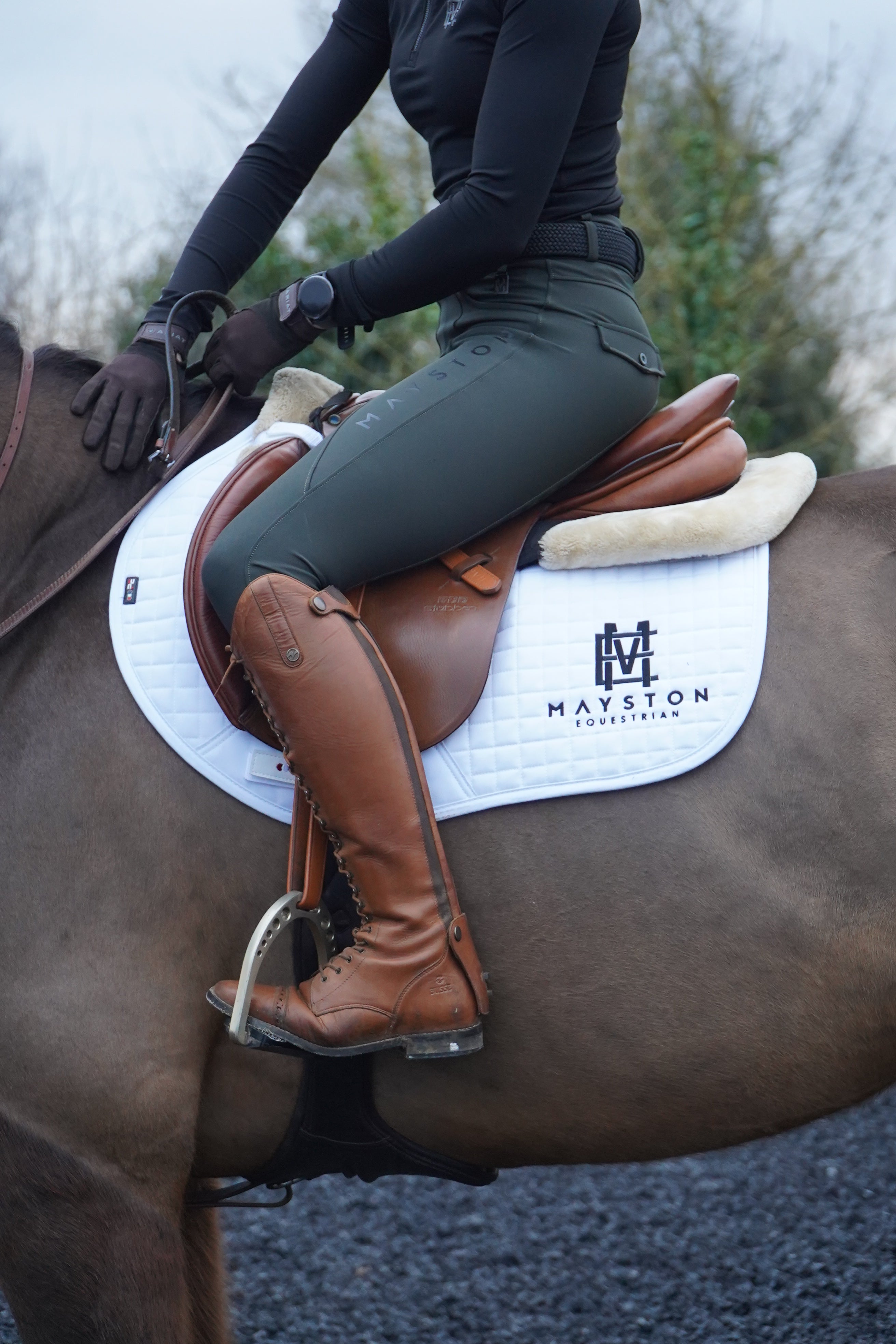 Studland Performance Full Seat Hunter Green Breeches
