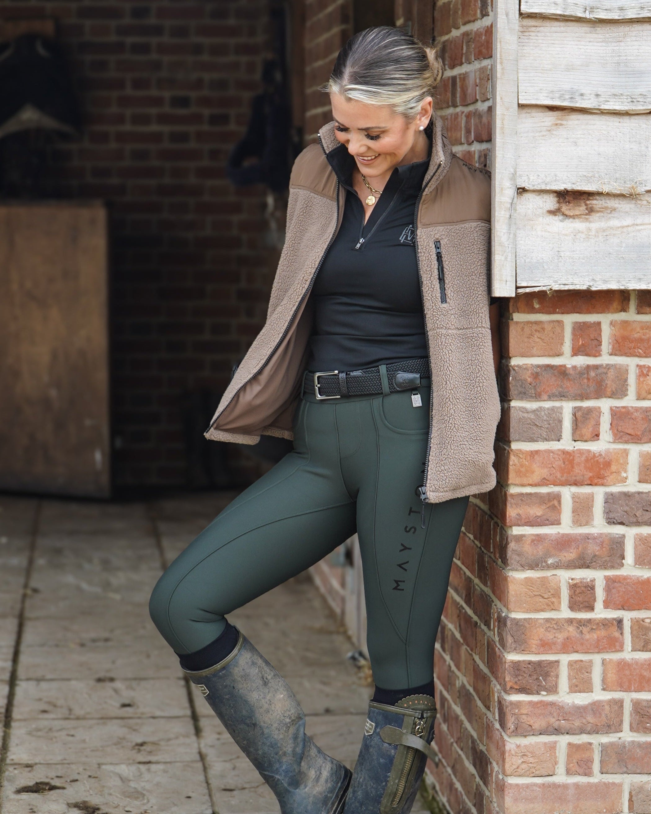 Luxury teddy Fleece Gilet Waistcoat. Quality embroidery. multiple pockets. Subtle branding, elegant classic design. Stretch lining